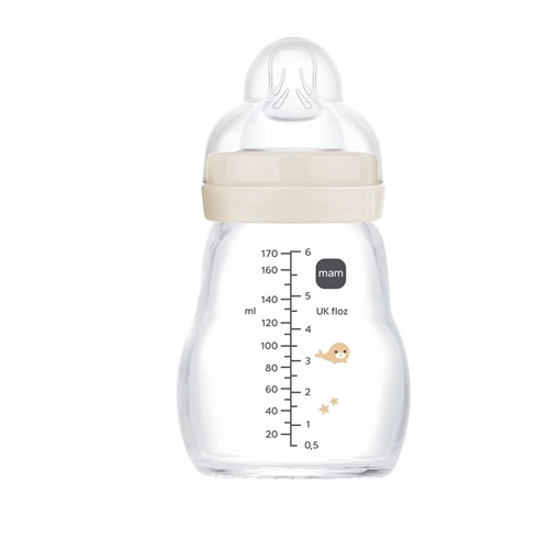 MAM Feel Good Glass Bottle 170ml MAM Feel Good Glazen Babyflesje | 170 ml - Afbeelding 1